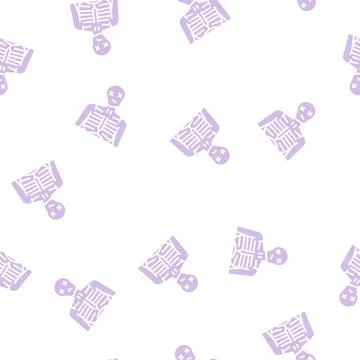 Dead halloween glyph seamless pattern Stock Illustration