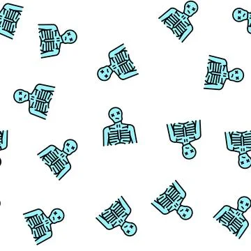 Dead halloween vector seamless pattern Illustrazione stock