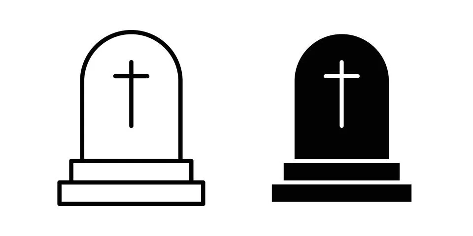 Dead icon set modern line and solid style collection. Stock Illustration