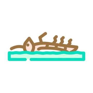 Dead insects soil surface color icon vector illustration Stock Illustration