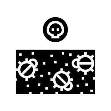 Dead insects on soil surface glyph icon vector illustration Stock Illustration