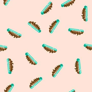 Dead insects soil surface isometric icon seamless pattern 스톡 일러스트