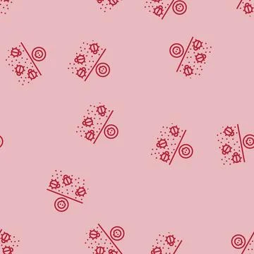 Dead insects on soil surface line seamless pattern 스톡 일러스트