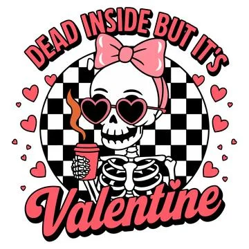Dead Inside Funny Valentine Stock Illustration
