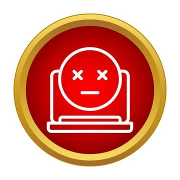Dead laptop screen displaying error message icon Stockillustratie