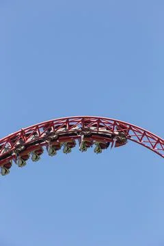 Dead loop on the roller coaster people upside down Stock Photos