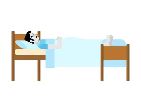 Dead man on bed. Vector illustration Stock Illustration