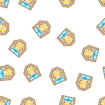Dead man in coffin vector seamless pattern Stock Illustration