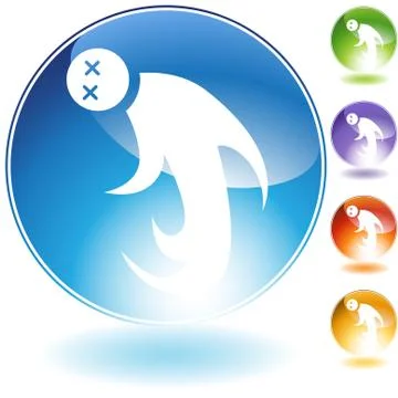 Dead man crystal icon Stock Illustration