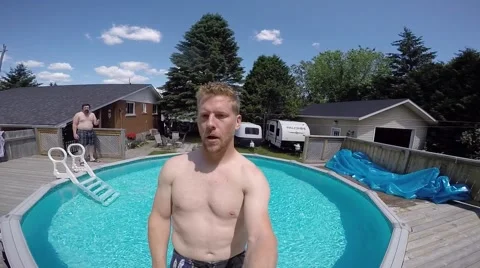 Dead man fall into pool slo mo Stock Footage 52429695