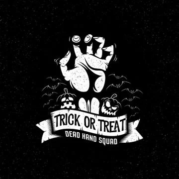 Dead man's hand and pumpkin Illustrazione stock