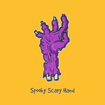 Dead Man's Hand Colorful Vector Illustration Showing It's Bones And Broken Flesh Illustration