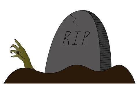 The dead man's hand reaches the surface. Stock Illustration