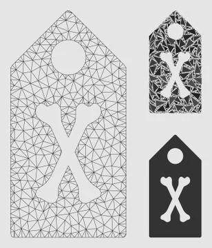Dead Marker Vector Mesh 2D Model and Triangle Mosaic Icon 스톡 일러스트