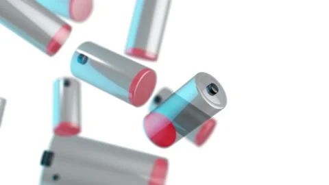 Dead nuclear batteries on a white background. Stock Footage 131125956