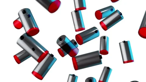 Dead nuclear batteries on a white background. Stock Footage 131126009