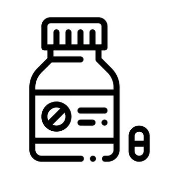 Dead Pill Bottle Icon Vector Outline Illustration Illustrazione stock