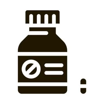 Dead Pill Bottle Icon Vector Glyph Illustration Illustrazione stock