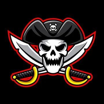 Dead Pirate mascot logo vector illustration Stock Illustration