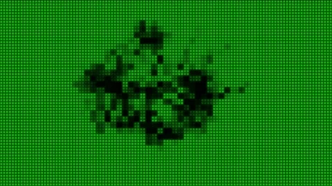 Dead pixels spreading across screen . 3d animation rendering Stock Footage 137929885