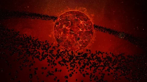 Dead Planet and Asteroids Stock Footage 103188954