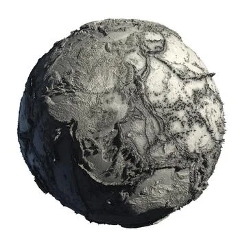 Dead Planet Earth without water, the global ecological catastrophe, a fantastic Stock Illustration