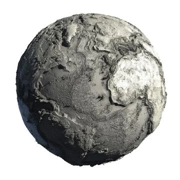 Dead Planet Earth without water, the global ecological catastrophe, a fantastic Stock Illustration