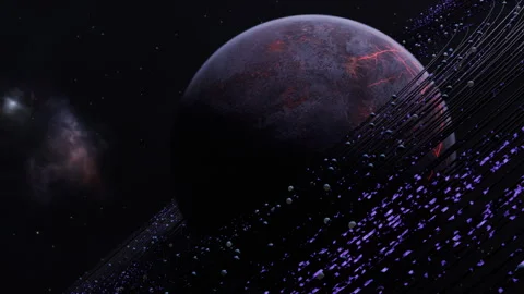 Dead Planet Space Background Stock Footage 308076530