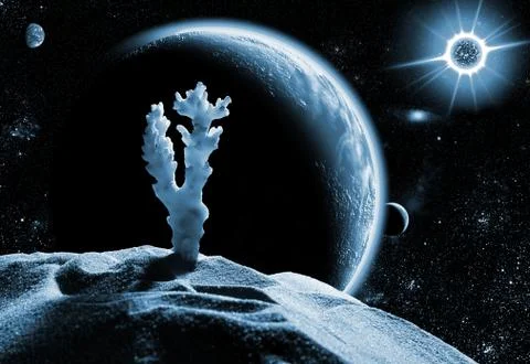 Dead planet in space Stock Photos