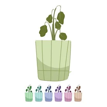 Dead plant in pot, symbolizing failure and neglect graphic Stock Illustration