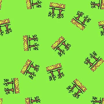 Dead plants polluted soil vector seamless pattern Stock Illustration
