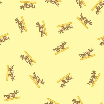 Dead plants polluted soil vector seamless pattern Stock Illustration