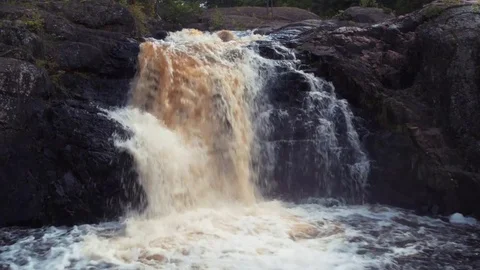Dead River Falls Shady Up And Over Stock Footage 71328562