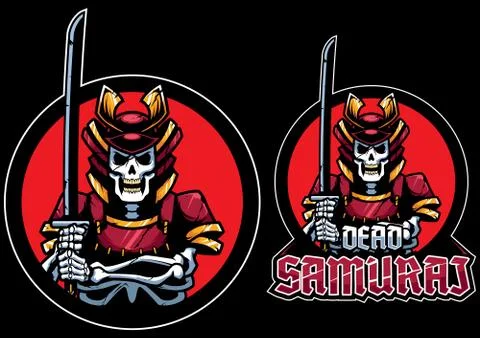 Dead Samurai Mascot Stockillustratie