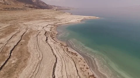 Dead sea from air footage 1080p Stock Footage