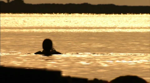 Dead Sea bather Stock Footage 480343