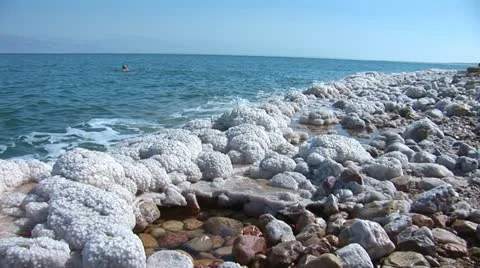 Dead Sea Beach Stock Footage 10830371
