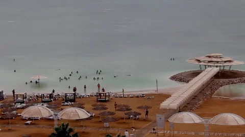 Dead Sea Beach Stock Footage 74426101