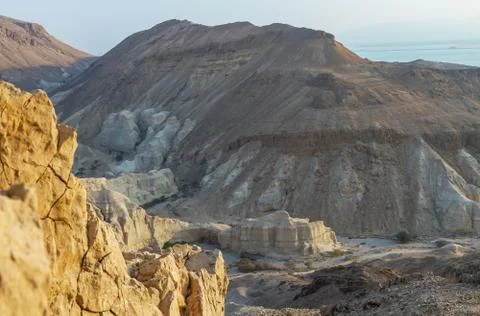 Dead sea cliffs Stock Photos