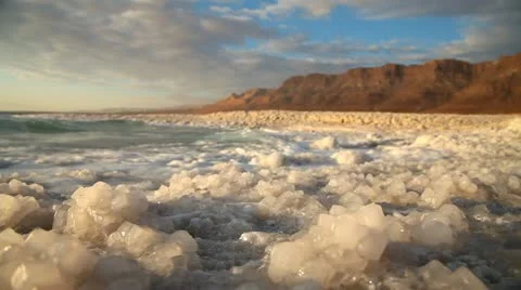 Dead Sea coastline Stock Footage