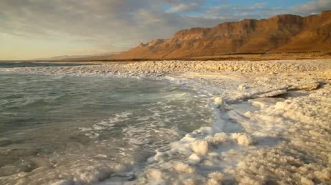 Dead Sea coastline Stock Footage 16002829