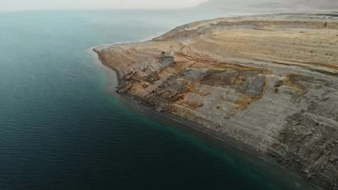 Dead sea drone view 4k flight over the salt lake Stock Footage 170725821