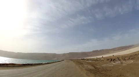 Dead Sea Dyke Drive Stock Footage 38339807