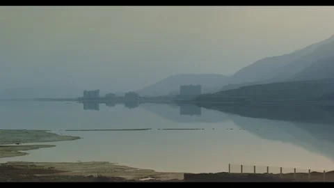 Dead Sea with Hotel in Background Stock Footage 270182131