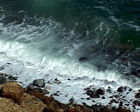 Dead Sea, Jordan. Emerald and purity waves of the Dead Sea during storm Stock-Footage 126008713