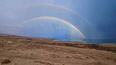 Dead Sea Rainbow Stock Footage 151413430