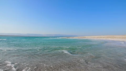 Dead Sea Salt Beach Stock Footage 100374718