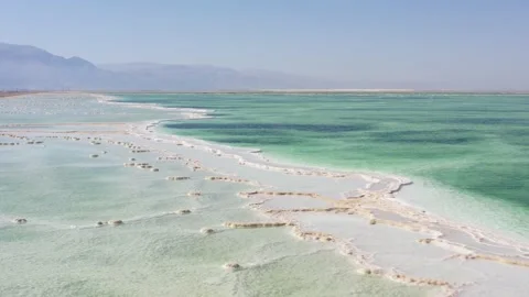 The Dead Sea, Salt lagunes Stock Footage