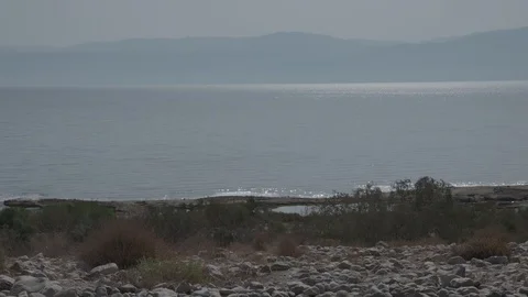 Dead Sea with shore Stock Footage 86060403