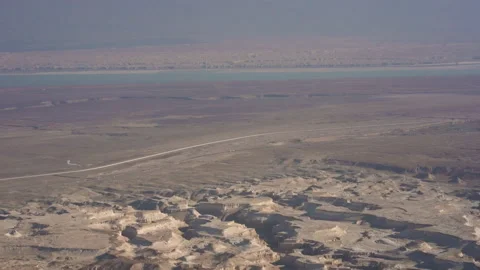 Dead Sea view from Masada Stock Footage 230104891